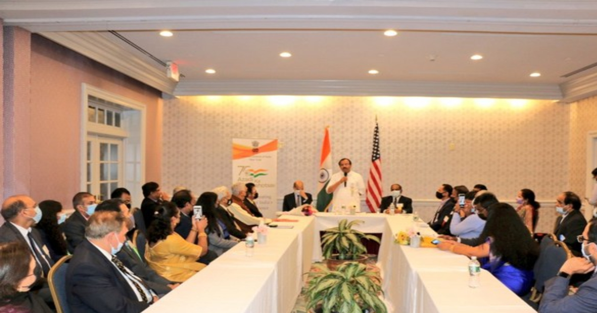 MoS Muraleedharan interacts with Indian community in Connecticut, marks Azadi Ka Amrit Mahotsav